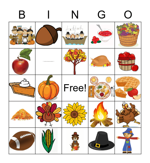 Thanksgiving Bingo Card