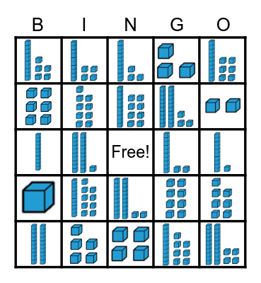 Place Value Block Bingo Card