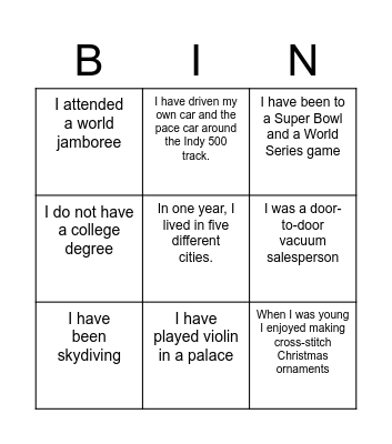 Ignite Bingo Card