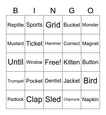 Juno Phonics Bingo Card