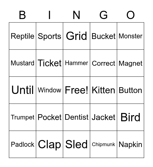 Juno Phonics Bingo Card