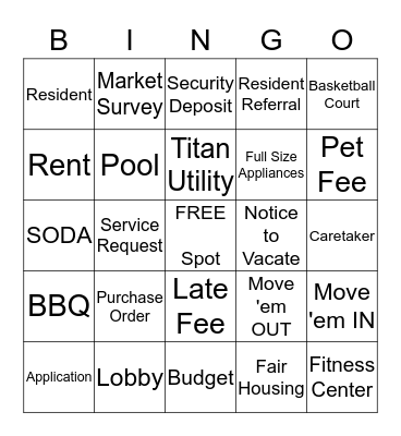 KMS Management Bingo Card