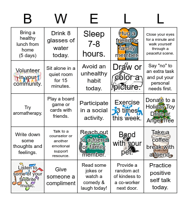 December 2022 Staff WELLNESS Bingo Card