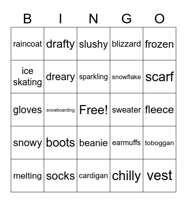 Winter Bingo Card