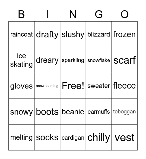 Winter Bingo Card