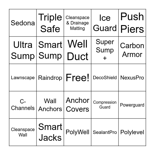 Thrasher Bingo Card