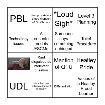 Staff Meeting Bingo Card