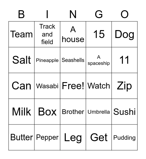 C5 plus lesson 9 Book D Bingo Card