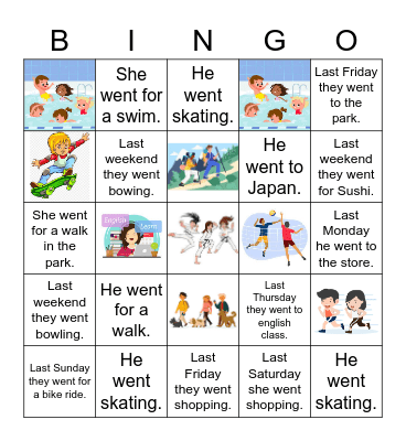 Doing Things Bingo Card