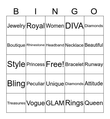 Peculiar Treasures Bingo Card