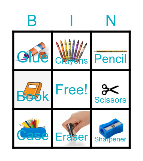 School items Bingo Card