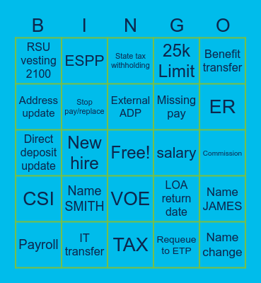 People Support Bingo - RTP Bingo Card