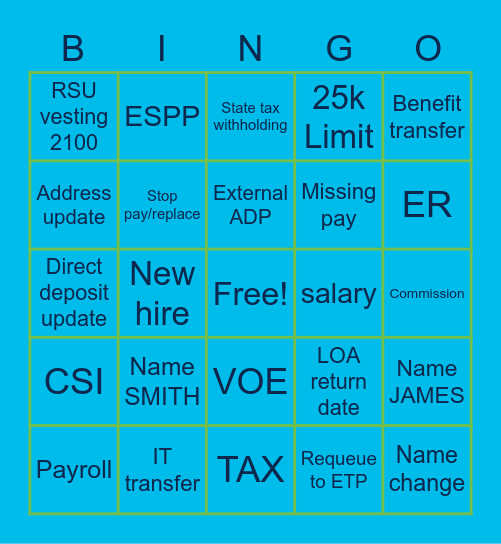 People Support Bingo - RTP Bingo Card