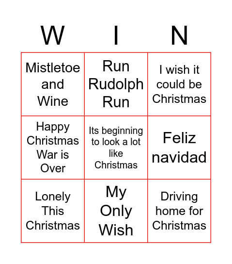 Christmas Bangers Bingo! Bingo Card