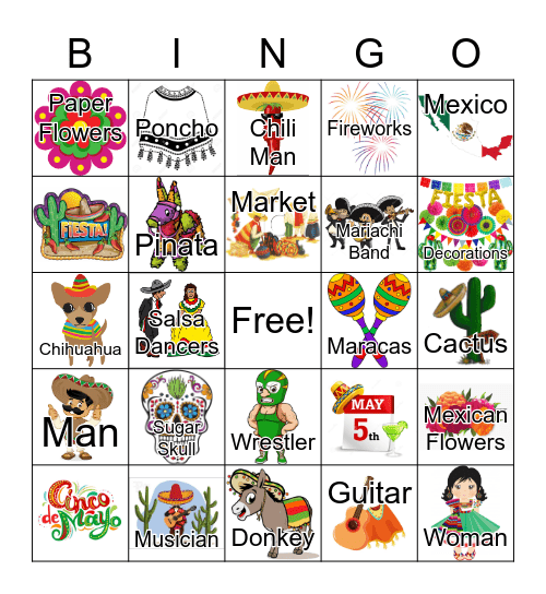 Cinco de Mayo Bingo Card