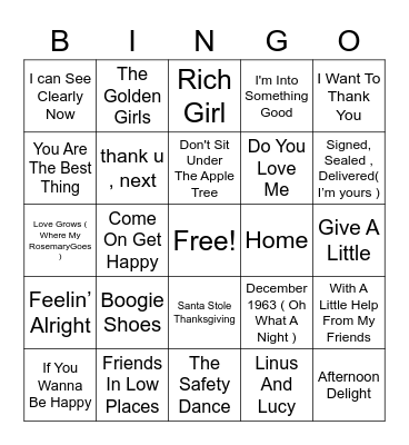 Thanksgiving BINGO Card
