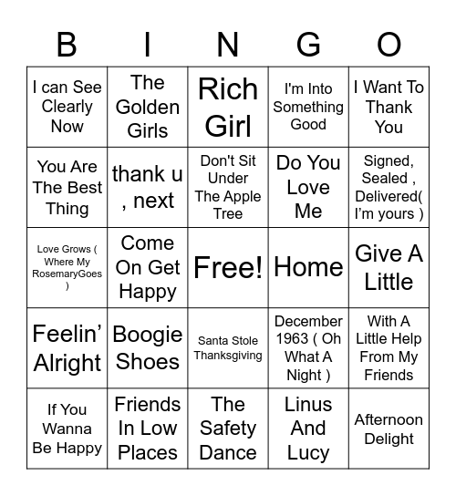 Thanksgiving BINGO Card