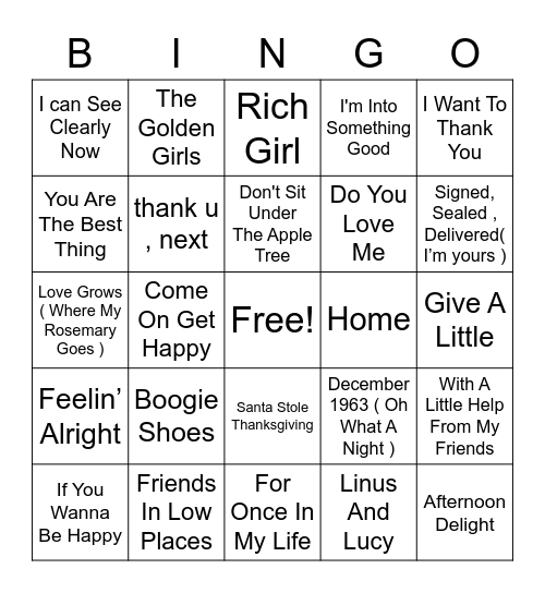 Thanksgiving BINGO Card