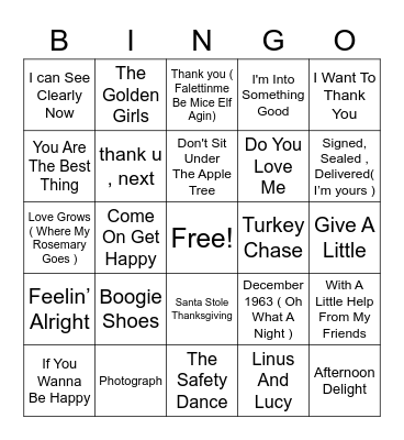 Thanksgiving BINGO Card