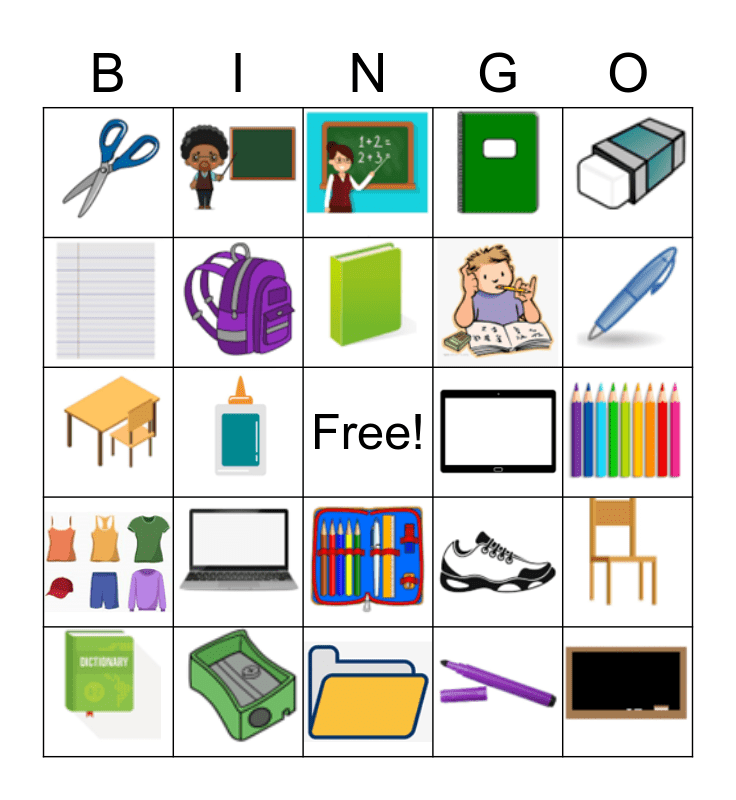 Utiles escolares Bingo Card