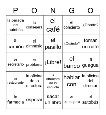 Unidad 2/Lección 2 - Sec. 4-6 Bingo Card