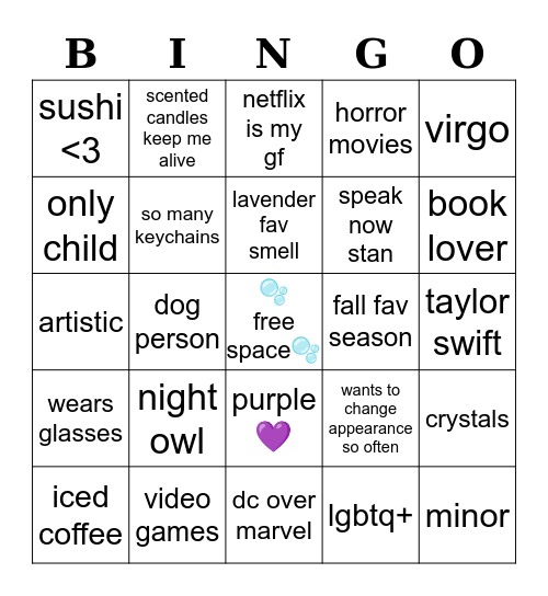 STINASQUIRREL Bingo Card