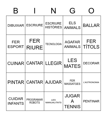 BINGO 5è A Bingo Card