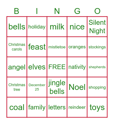 C H R I S T M A S Bingo Card