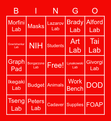 Anatomy and Cell Biology Bingo Card