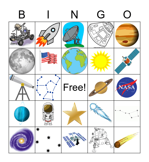 Outer Space Bingo Card