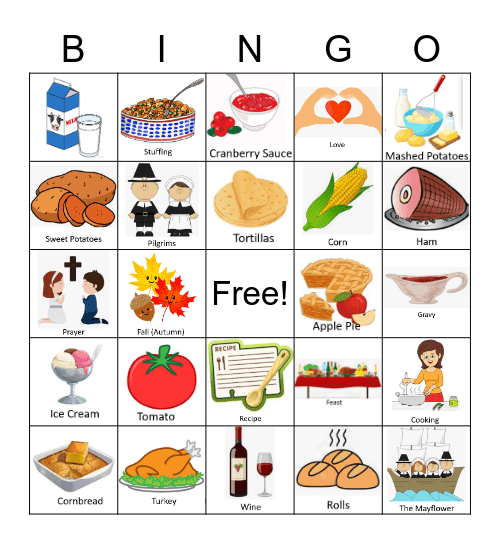 Thanksgiving Bingo Card