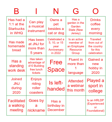 #GTMCares Getting to Know You BINGO Card