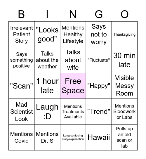 Dr. Fun Bingo Card