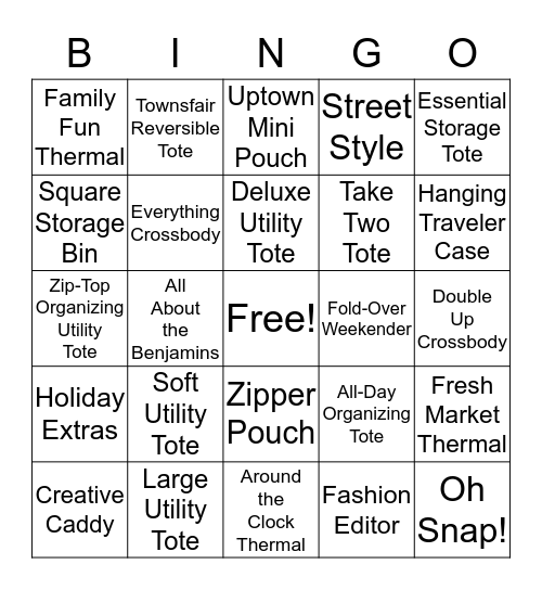 Thirty-One Bingo! Bingo Card