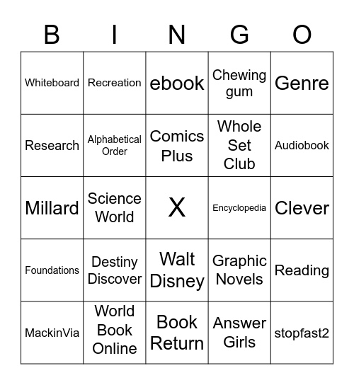 Library Bingo Card