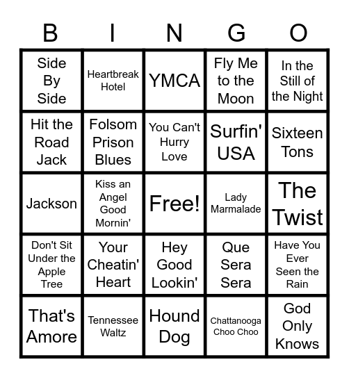 Music BINGO Card