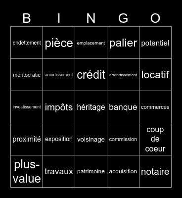 Bingo de la commune Bingo Card