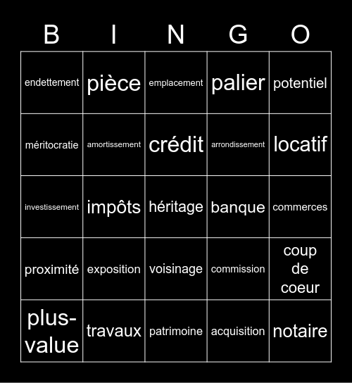 Bingo de la commune Bingo Card