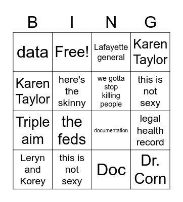 COURVILLE Bingo Card