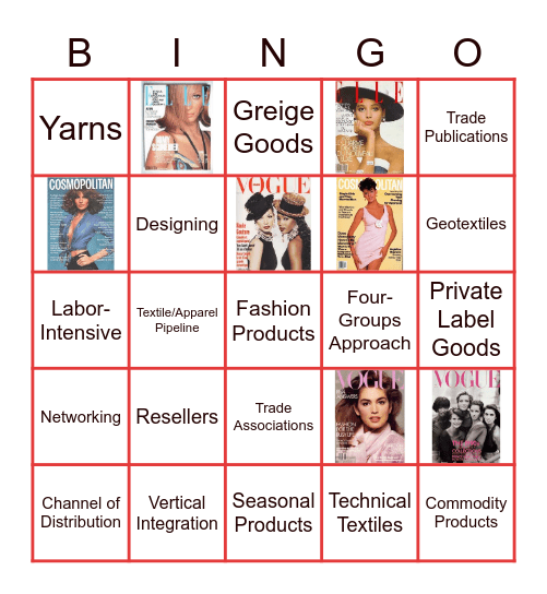 SUBSTANCE of the FASHION INDUSTRY Bingo Card