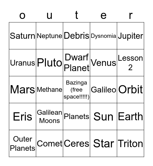 Outer Planets :D :D :D Bingo Card