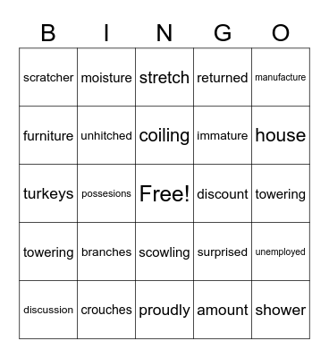 Thanksgiving Bingo Card