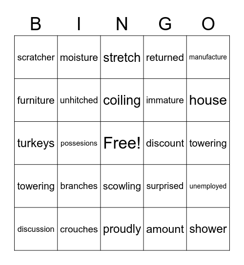 Thanksgiving Bingo Card