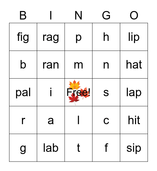 Thanksgiving Bingo Card