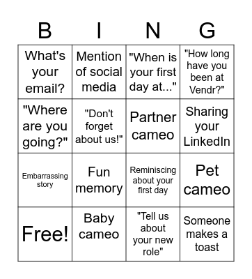 Farewell Gabrielle! Bingo Card