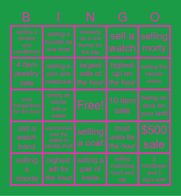 Black Friday Bingo Card