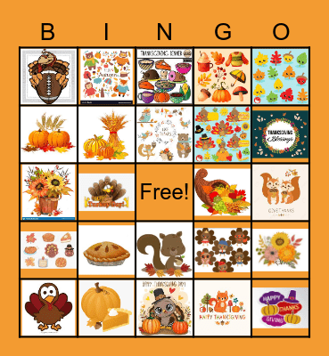 Thanksgiving Bingo Card