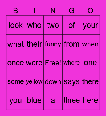 Tricky Words through Skills 2 Bingo Card