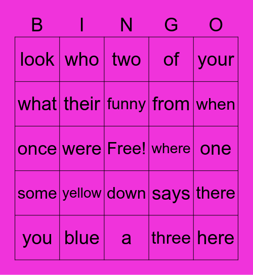 Tricky Words through Skills 2 Bingo Card
