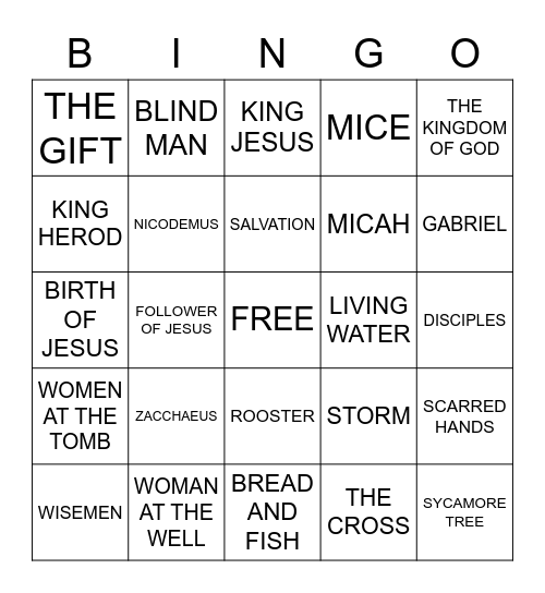 THE CHRISTMAS KING Bingo Card